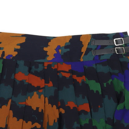 ASOS Womens Multicoloured Geometric Polyester Pleated Skirt Size 6 Zip