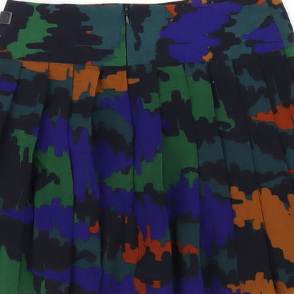 ASOS Womens Multicoloured Geometric Polyester Pleated Skirt Size 6 Zip