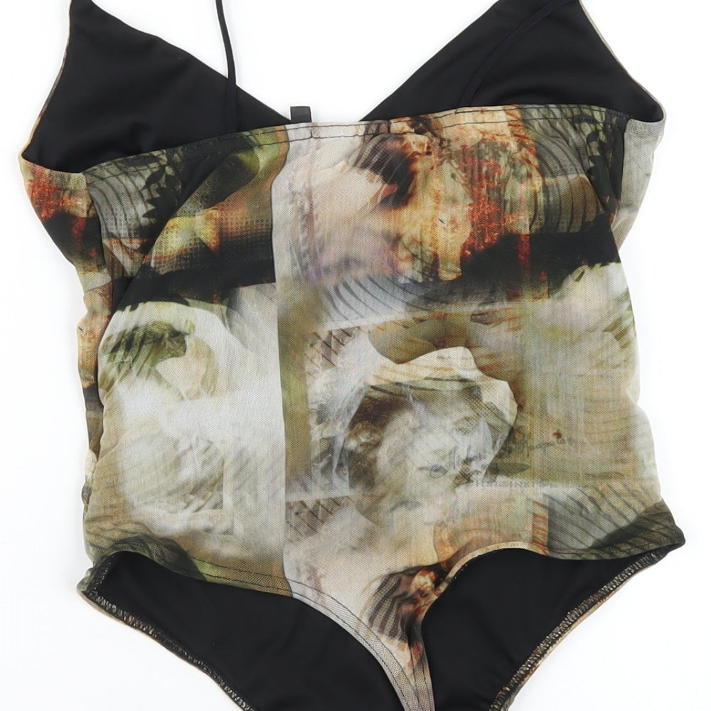 Womens UK Size 10 PRETTYLITTLETHING One-Piece Multicoloured Bodysuit