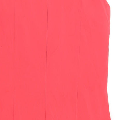 Per Una Womens Pink Polyester Pencil Dress Size 14 V-Neck Zip - Cold Shoulder