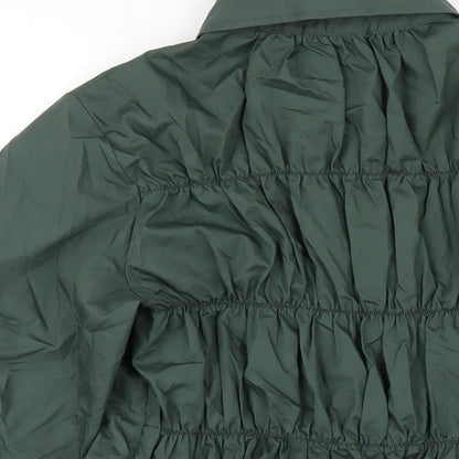 I SAW IT FIRST Womens Green Cotton Basic Button-Up Size 8 Collared