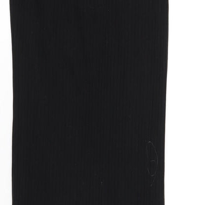Zara Womens Black Cotton Bodycon Size M Collared Pullover