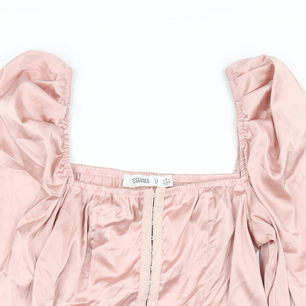 Womens UK Size 8 Missguided Pink Cropped T-Shirt