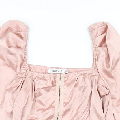 Womens UK Size 8 Missguided Pink Cropped T-Shirt
