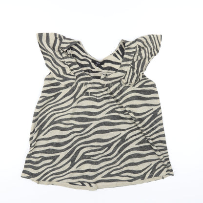 Womens UK Size S NEXT Beige Basic T-Shirt