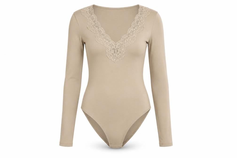 Womens UK Size S H&M One-Piece Beige Bodysuit