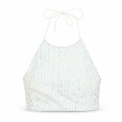 Womens UK Size 10 Topshop White Cropped T-Shirt