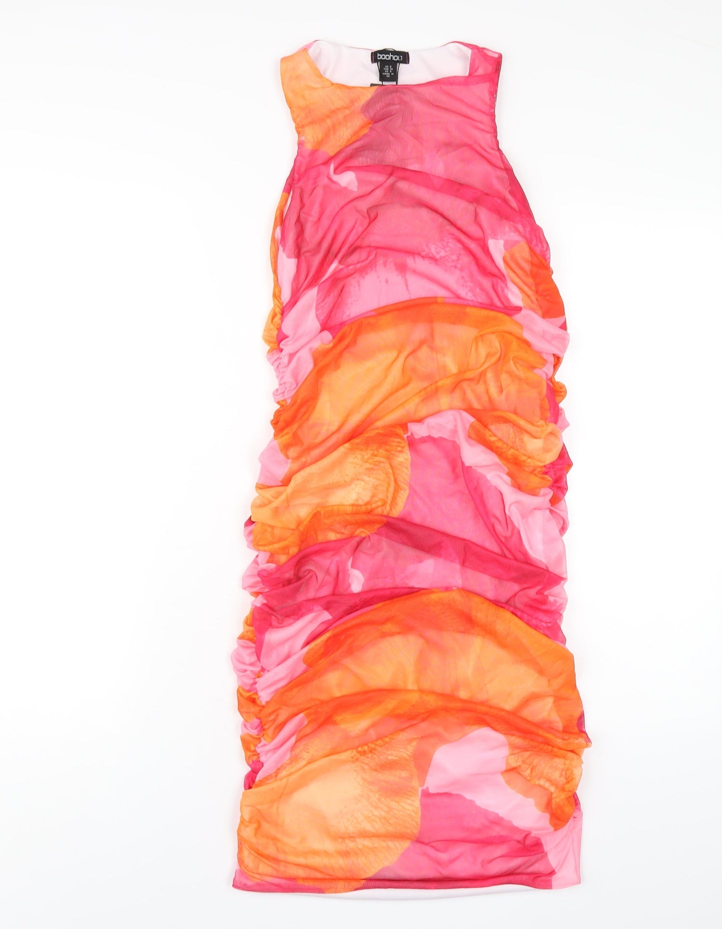 Boohoo Womens Multicoloured Geometric Polyester Bodycon Size 8 Round Neck Pullover