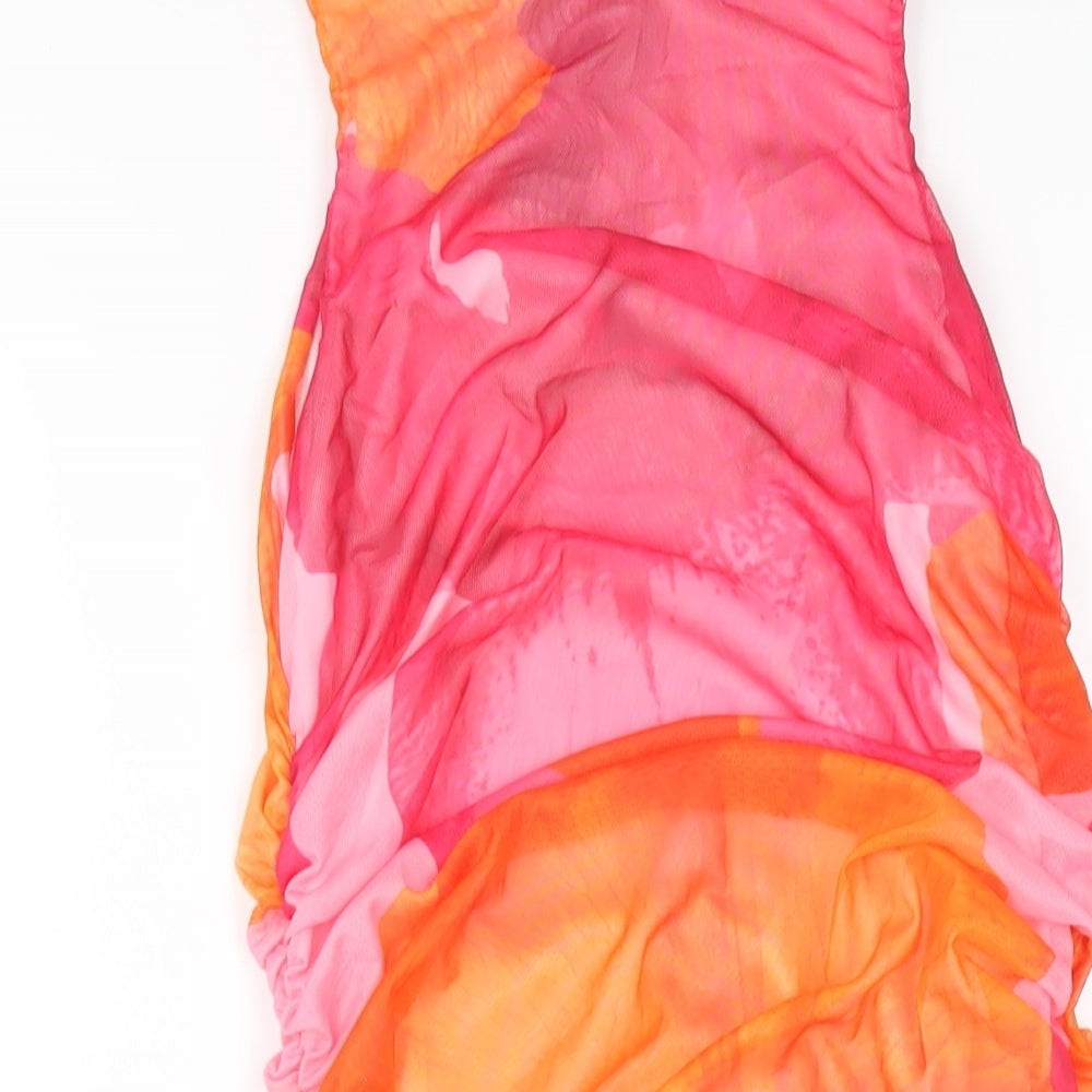 Boohoo Womens Multicoloured Geometric Polyester Bodycon Size 8 Round Neck Pullover