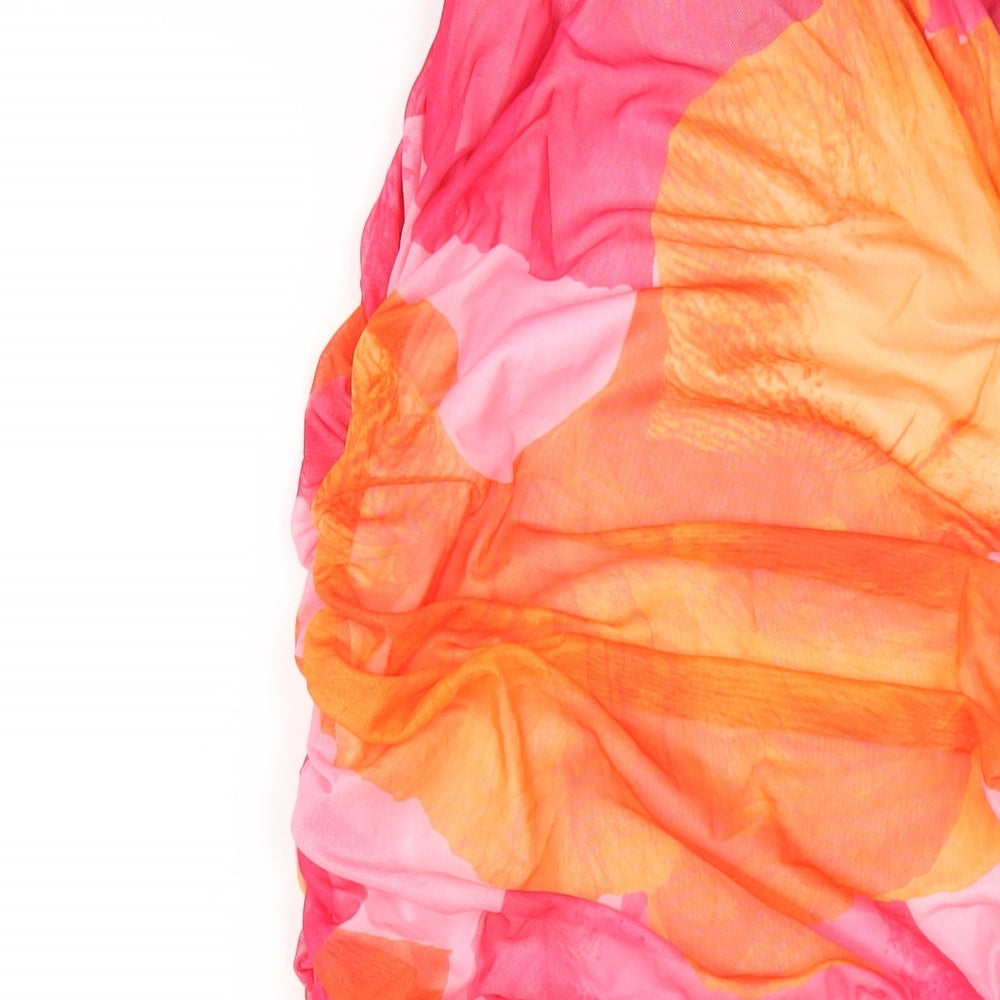 Boohoo Womens Multicoloured Geometric Polyester Bodycon Size 8 Round Neck Pullover