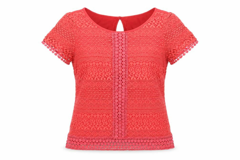 Womens UK Size M Oasis Red Basic T-Shirt