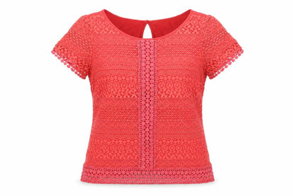 Womens UK Size M Oasis Red Basic T-Shirt