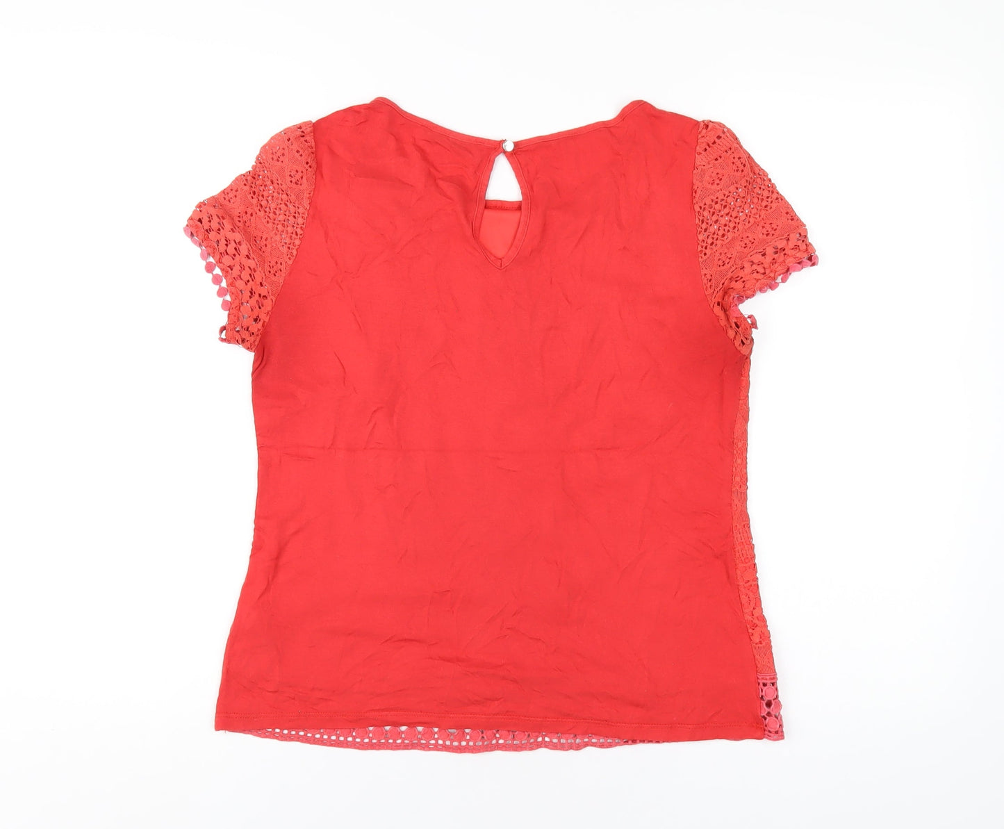 Womens UK Size M Oasis Red Basic T-Shirt
