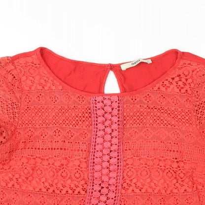 Womens UK Size M Oasis Red Basic T-Shirt