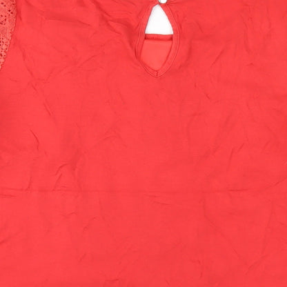 Womens UK Size M Oasis Red Basic T-Shirt