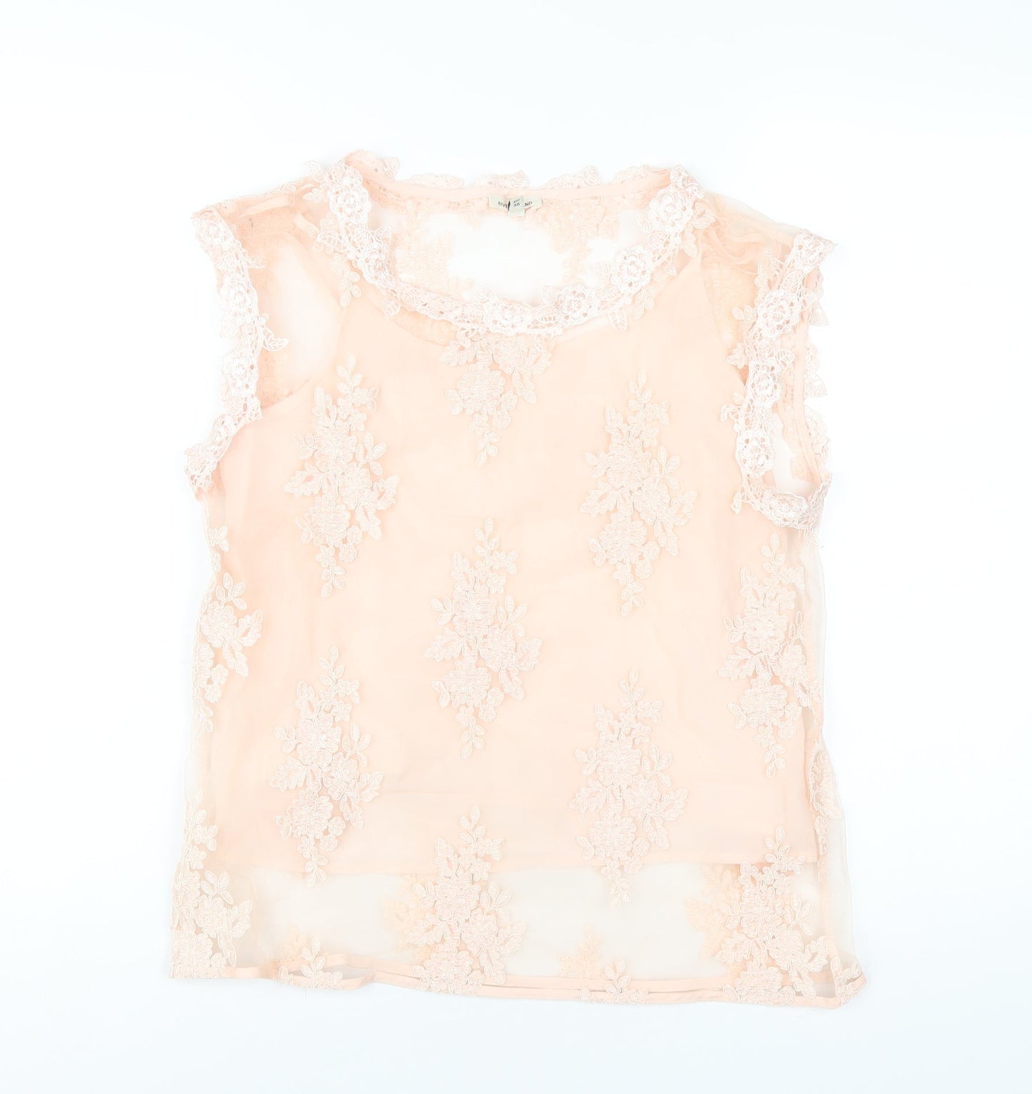 Womens UK Size 10 River Island Pink Basic T-Shirt