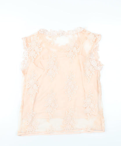 Womens UK Size 10 River Island Pink Basic T-Shirt