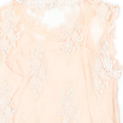 Womens UK Size 10 River Island Pink Basic T-Shirt