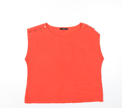 Womens UK Size 16 Oasis Red Basic T-Shirt