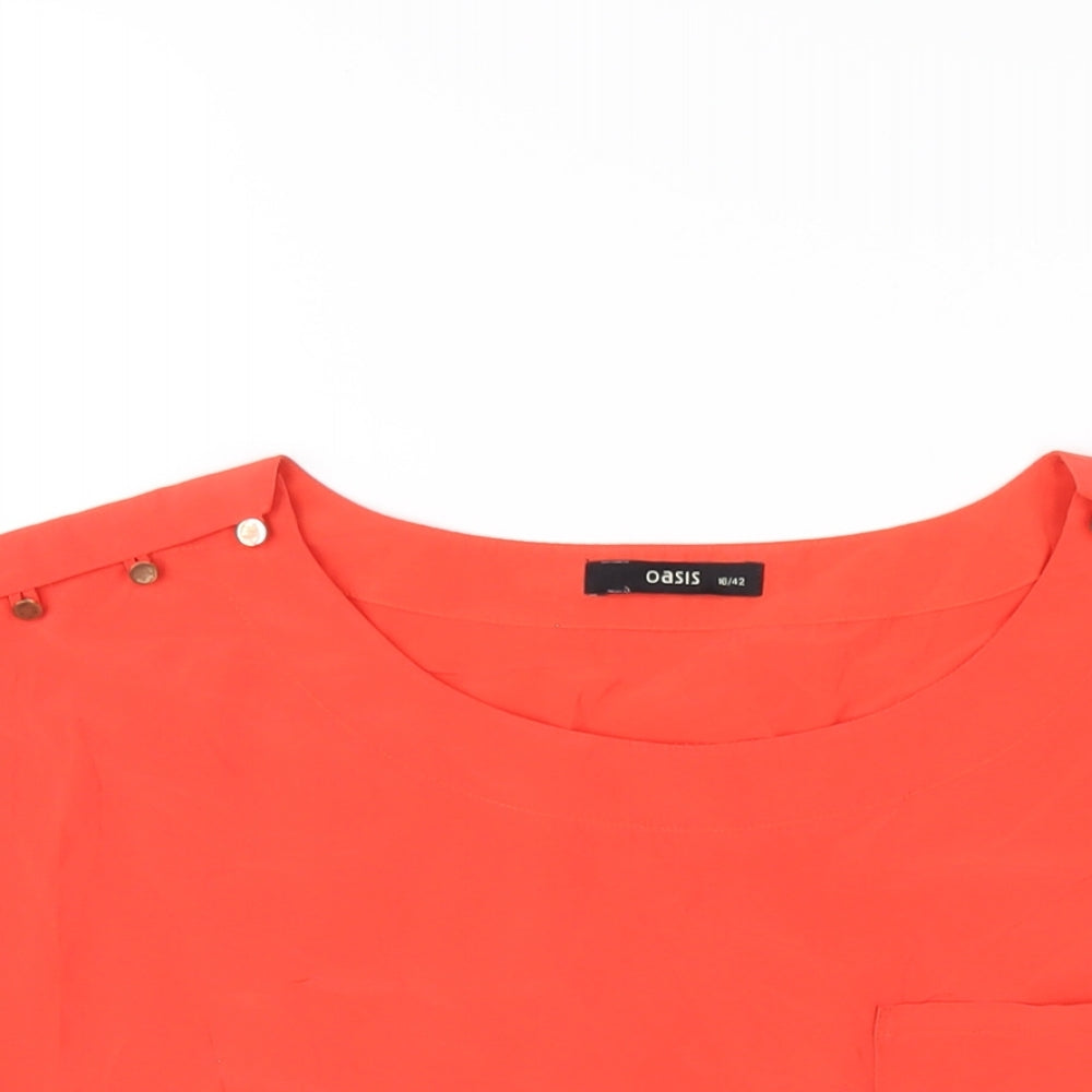 Womens UK Size 16 Oasis Red Basic T-Shirt