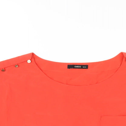 Womens UK Size 16 Oasis Red Basic T-Shirt