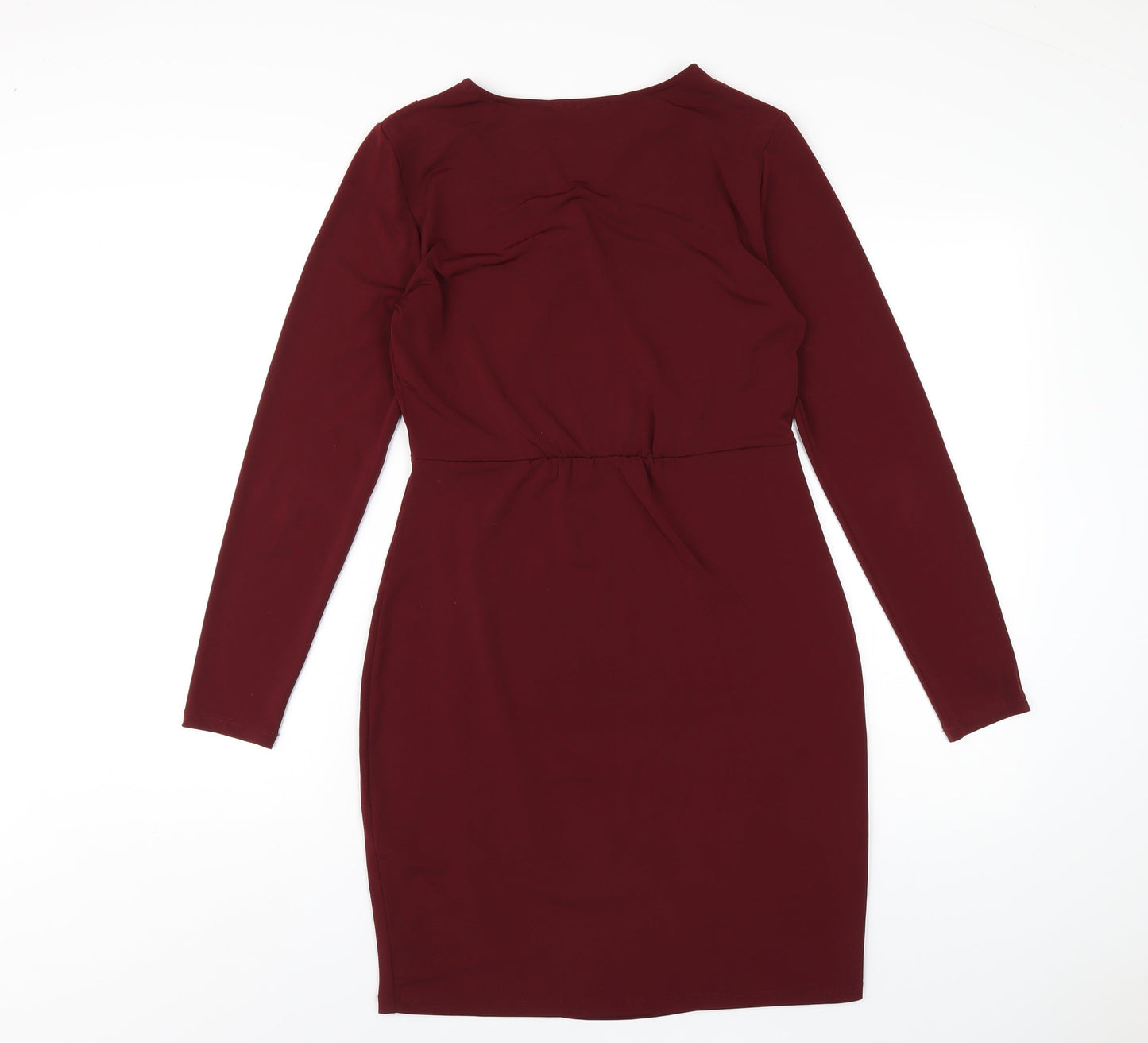 French Connection Womens Red Polyester Bodycon Size 12 V-Neck Pullover