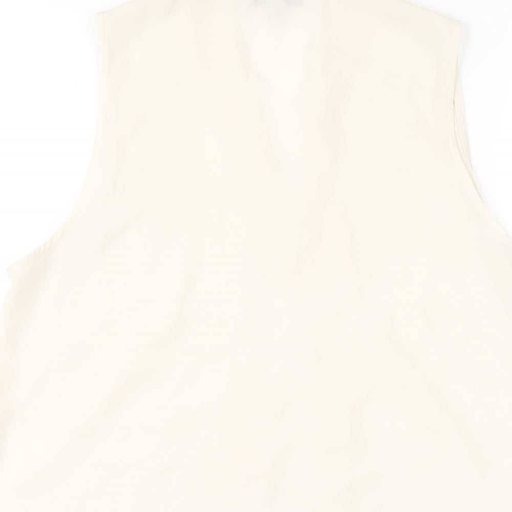 Womens UK Size 10 NEXT Ivory Basic Tank