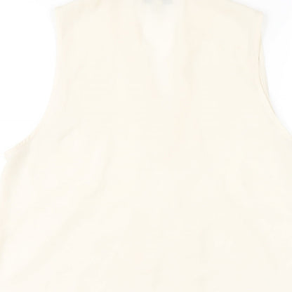 Womens UK Size 10 NEXT Ivory Basic Tank