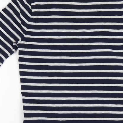 Gap Womens Blue Striped Cotton Bodycon Size S Mock Neck Pullover