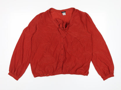 Womens UK Size 14 La Redoute Red Basic Blouse