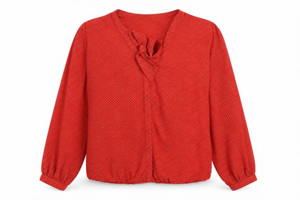 Womens UK Size 14 La Redoute Red Basic Blouse