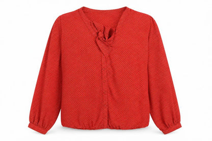 Womens UK Size 14 La Redoute Red Basic Blouse