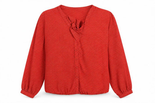 Womens UK Size 14 La Redoute Red Basic Blouse