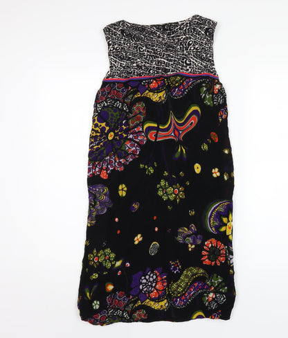 Miss Sixty Womens Multicoloured Geometric Viscose Tank Dress Size S Round Neck Pullover