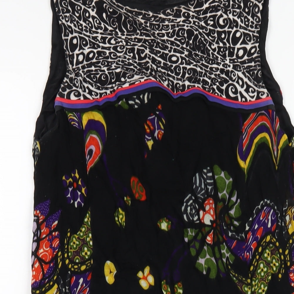 Miss Sixty Womens Multicoloured Geometric Viscose Tank Dress Size S Round Neck Pullover