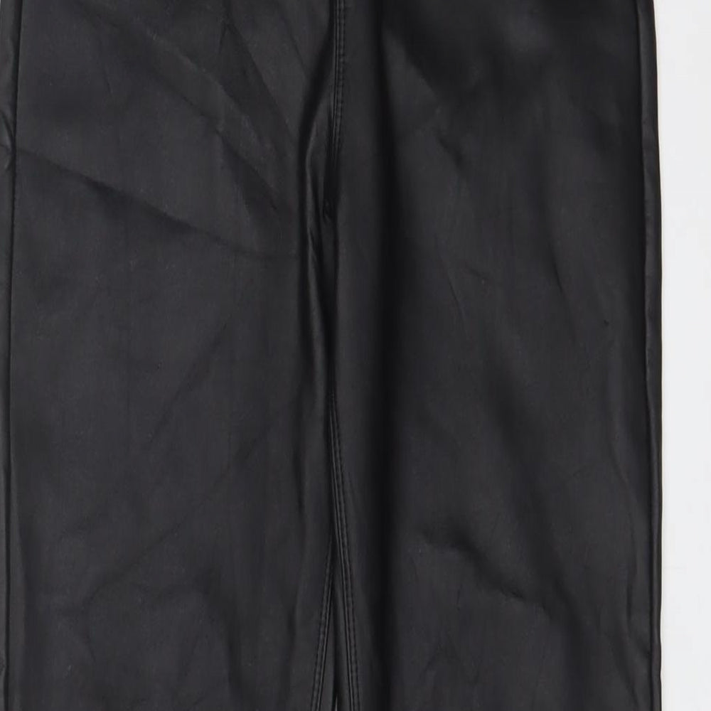 Hanel Hante Womens Black Polyurethane Trousers Size S L27 in Regular - Buttons