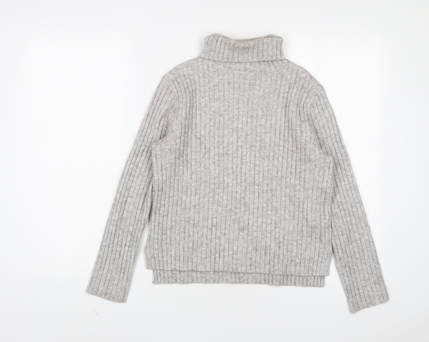Newear Womens Grey Roll Neck Acrylic Pullover Jumper Size XS