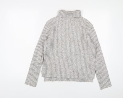 Newear Womens Grey Roll Neck Acrylic Pullover Jumper Size XS