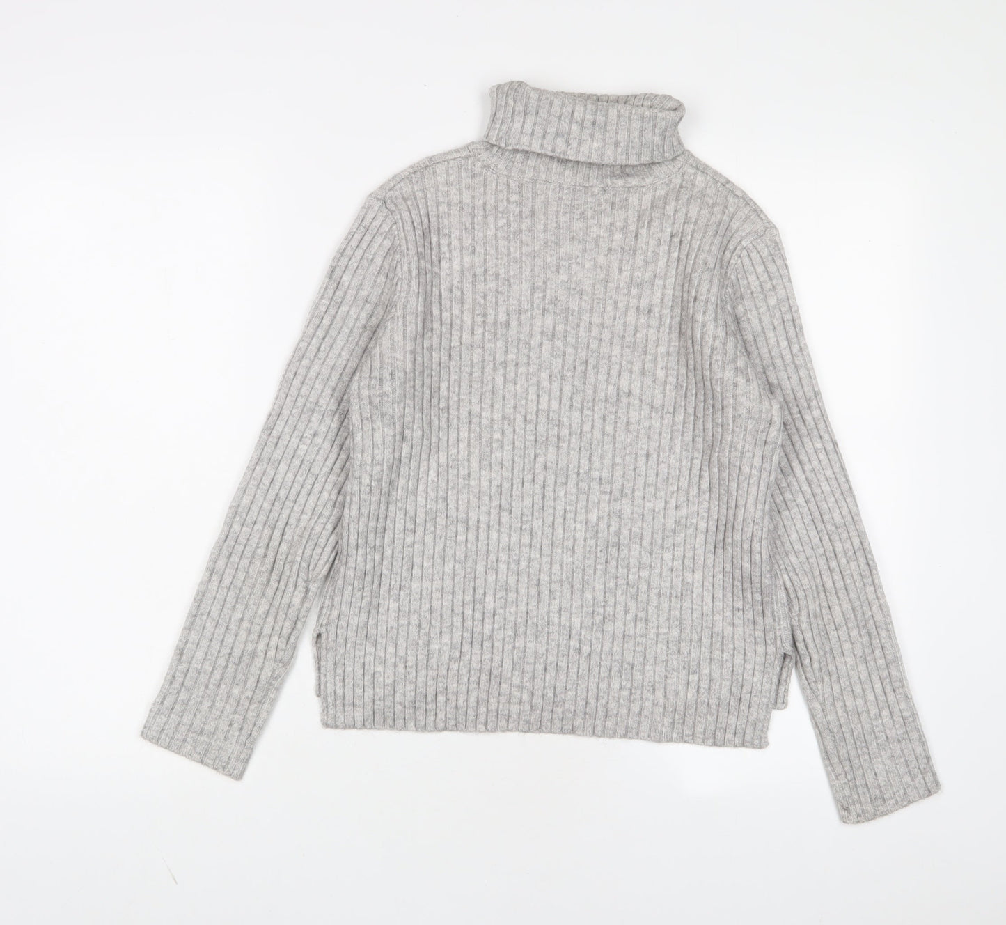 Newear Womens Grey Roll Neck Acrylic Pullover Jumper Size XS