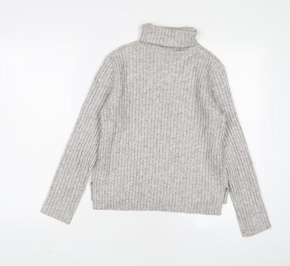 Newear Womens Grey Roll Neck Acrylic Pullover Jumper Size XS