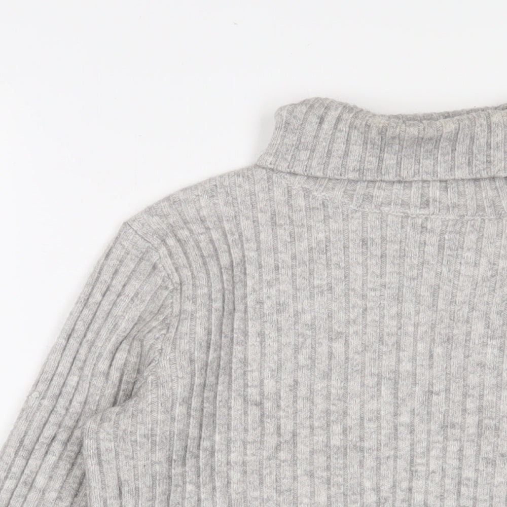 Newear Womens Grey Roll Neck Acrylic Pullover Jumper Size XS