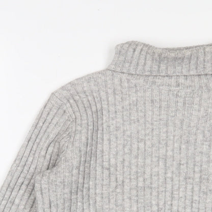 Newear Womens Grey Roll Neck Acrylic Pullover Jumper Size XS