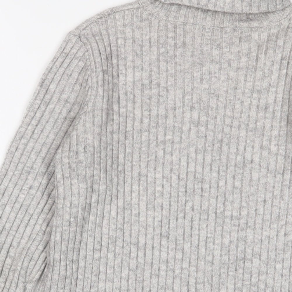 Newear Womens Grey Roll Neck Acrylic Pullover Jumper Size XS