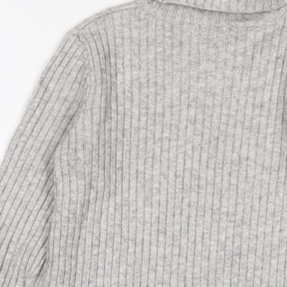 Newear Womens Grey Roll Neck Acrylic Pullover Jumper Size XS