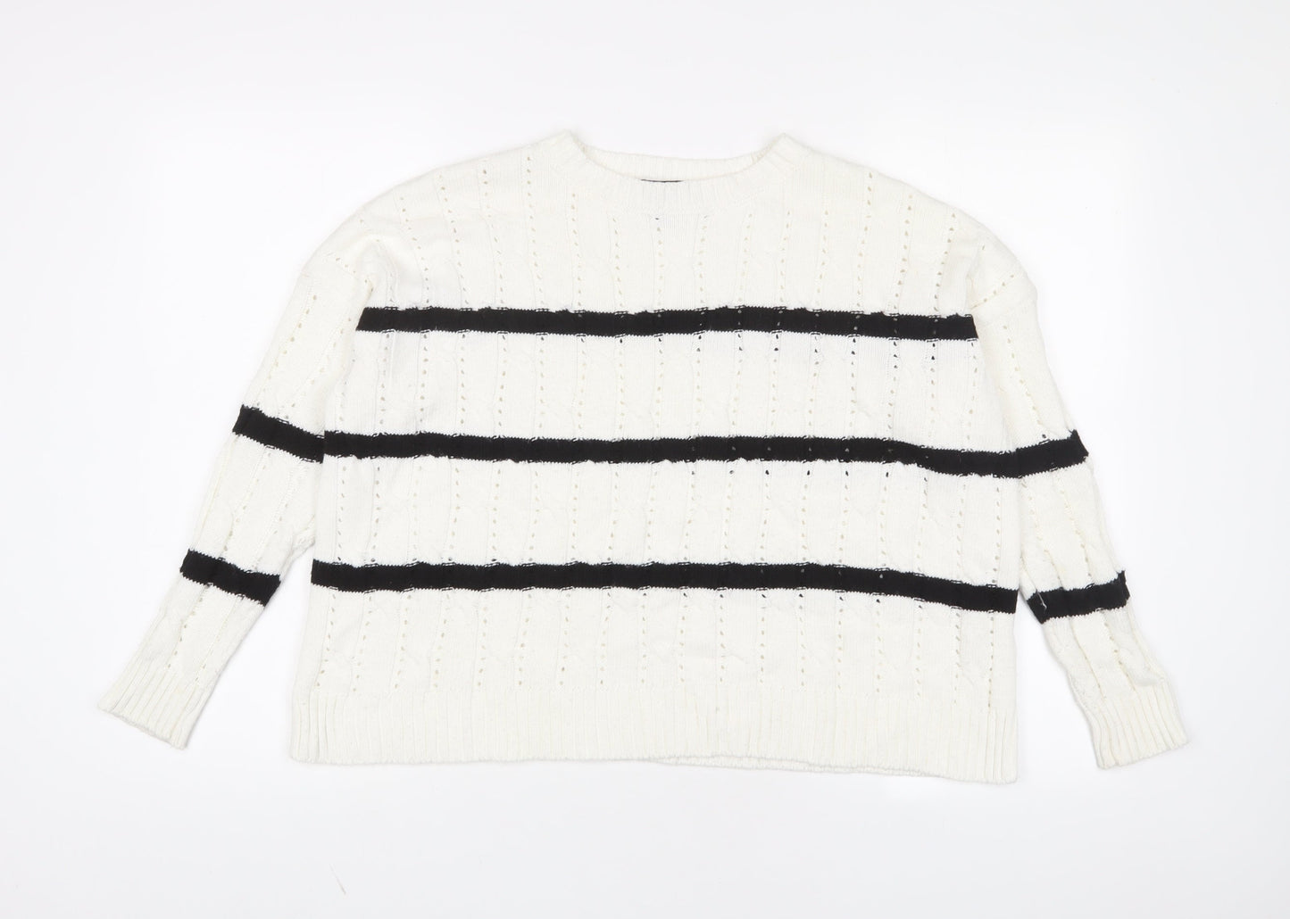 Womens UK Size XS New Look White Pullover Jumper
