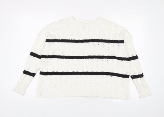 Womens UK Size XS New Look White Pullover Jumper