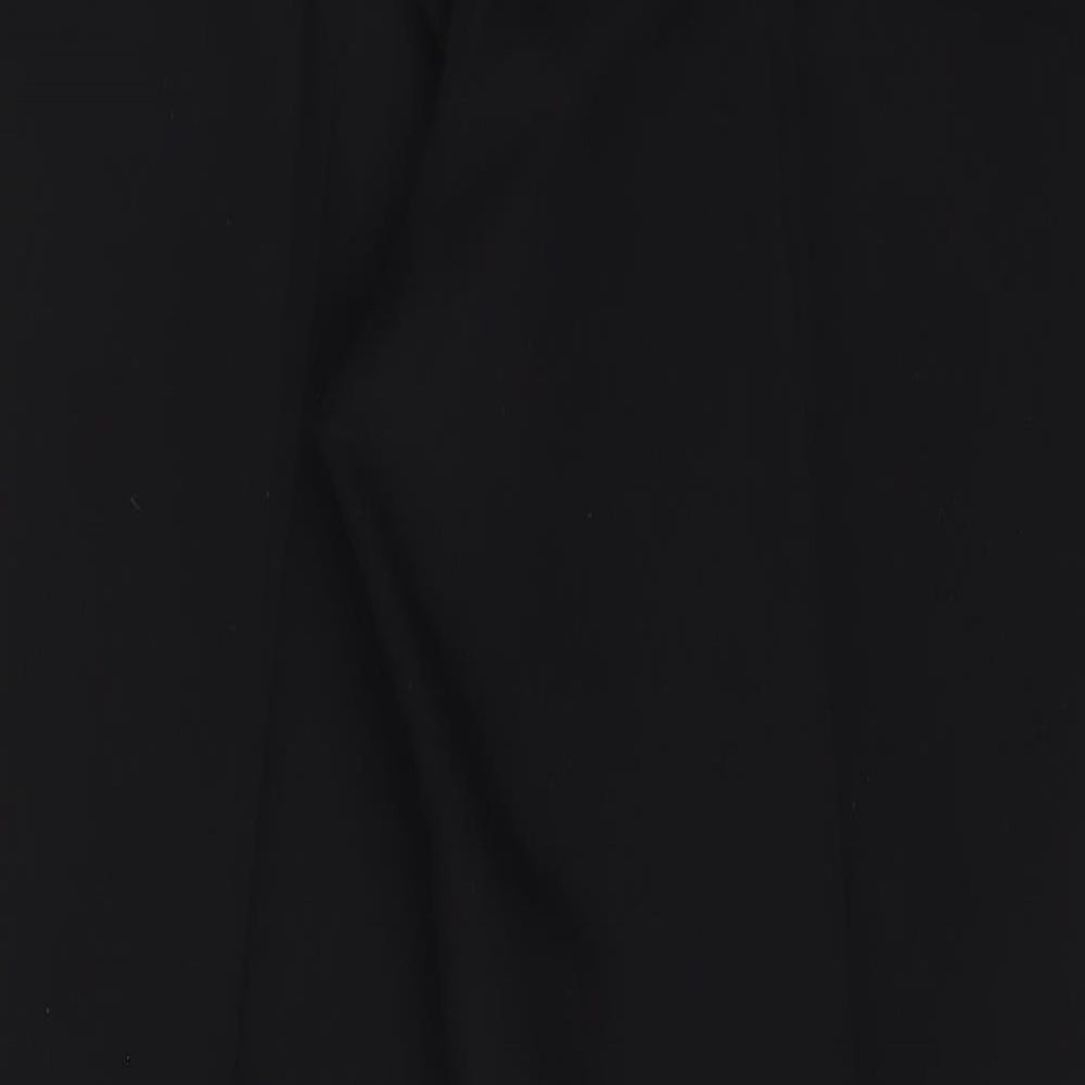 Marks and Spencer Mens Black Polyester Trousers Size 44 in L35 in Regular Hook & Eye - Long Leg, Pockets