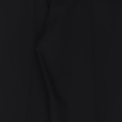 Marks and Spencer Mens Black Polyester Trousers Size 44 in L35 in Regular Hook & Eye - Long Leg, Pockets