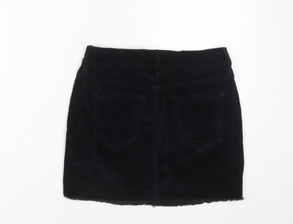 Brandy Melville Womens Black Cotton A-Line Skirt Size XS Zip