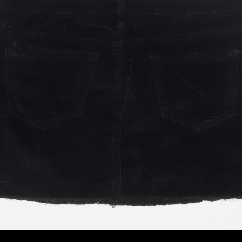 Brandy Melville Womens Black Cotton A-Line Skirt Size XS Zip